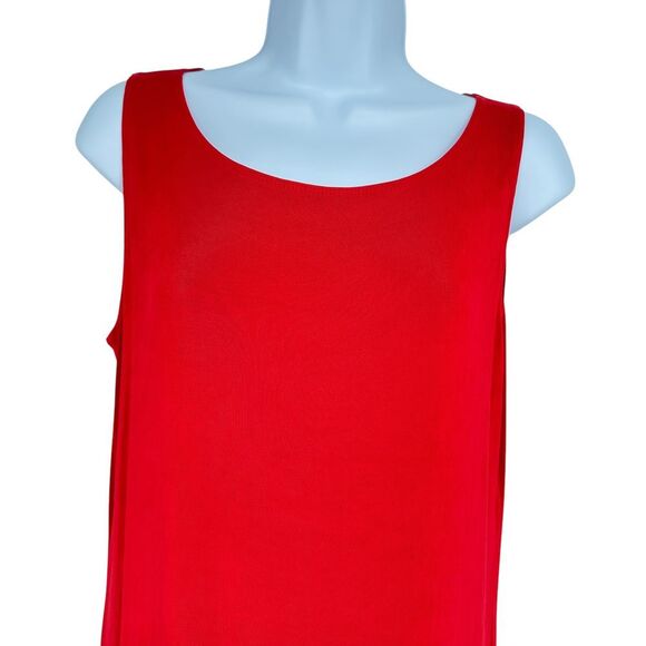 Chico's Design Red Sleeveless Midi Dress Classic Career Cocktail Size Small - Picture 3 of 6